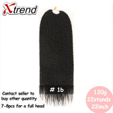 Xtrend Senegalese Twist Colorful Hair Crochet Braid Hair 22'' 22roots 120g Synthetic Ombre Braiding Hair Extension Rainbow Hair