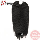 Xtrend 14'' 16stands Synthetic Havana Twist Crochet Braid Hair Ombre Braiding Hair Extension Jumbo Styles