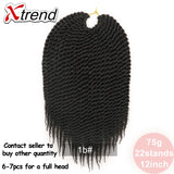 Xtrend 12inch 22roots Senegalese Twist Crochet Braid Hair Synthetic Ombre Kanekalon Colorful Hair Braiding Hair Extension