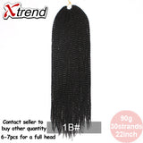 Xtrend 30Roots/Pack 22' Ombre Senegalese Twist Hair Synthetic Color Hair Crochet Braiding Hair Extensions Rainbow Hair