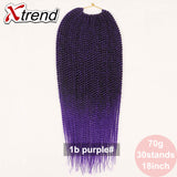 Xtrend 30Roots/Pack 18'' Ombre Senegalese Twist Hair Synthetic Color Hair Crochet Braiding Hair Extensions Rainbow Hair