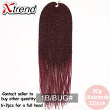 Xtrend 30Roots/Pack 22' Ombre Senegalese Twist Hair Synthetic Color Hair Crochet Braiding Hair Extensions Rainbow Hair