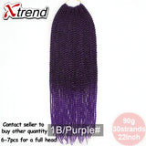 Xtrend 30Roots/Pack 22' Ombre Senegalese Twist Hair Synthetic Color Hair Crochet Braiding Hair Extensions Rainbow Hair