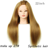 22/26Inch Pro training Hair Styling Mannequin Head Hair Long Hair Hairstyle Hairdressing Training Doll Female Mannequins With Wig