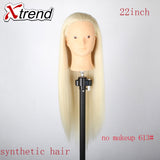 22/26Inch Pro training Hair Styling Mannequin Head Hair Long Hair Hairstyle Hairdressing Training Doll Female Mannequins With Wig