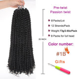 Xtrend Pre-Twisted Passion Twist Hair Ombre Crochet Braid Hair Bohemian Curl Passion Twist Synthetic Braiding Hair Extensions