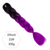 Xtrend ombré two tone hair Synthetic Rainbow Hair Jumbo Braids Crochet Hair 24inch Ombre Kanekalon Colorful Hair Braiding Hair Extensions