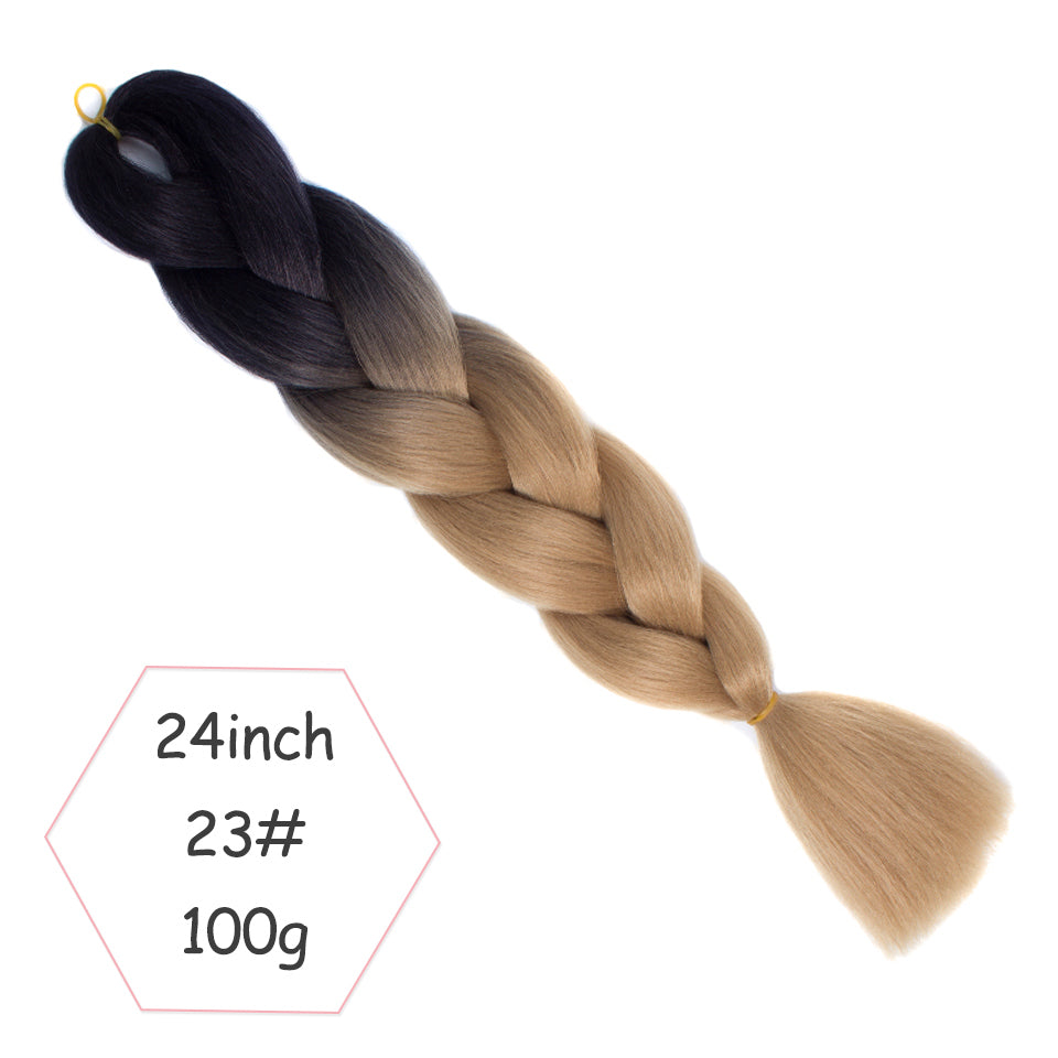 Ombre Braiding Synthetic Hair Extension for Crochet Box Braids Twist Long  Fishtail Ponytail 24 Inches 