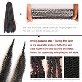 Xtrend Pre-Separated Springy Afro Twist Hair 8 Packs Spring Twist Hair For Distressed Soft Locs Natural Black Long Marley Twist Braiding Hair Synthetic Hair Extension For Black Women