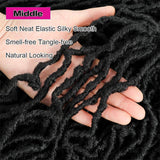 Xtrend Nu Soft Locs 24 Inch Crochet Braids Hair Soft Curly Wavy Goddess Faux Locs Braiding Hair Synthetic Fiber long Hair