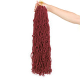 Xtrend Nu Soft Locs 24 Inch Crochet Braids Hair Soft Curly Wavy Goddess Faux Locs Braiding Hair Synthetic Fiber long Hair