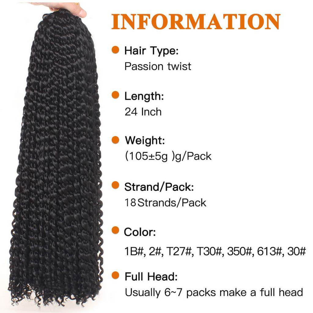 Xtrend 24“30” Passion Twist Hair Water Wave Crochet Braids Hair Synthetic Long Bohemian Locs Hair