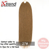 Xtrend 30Roots/Pack 22' Ombre Senegalese Twist Hair Synthetic Color Hair Crochet Braiding Hair Extensions Rainbow Hair