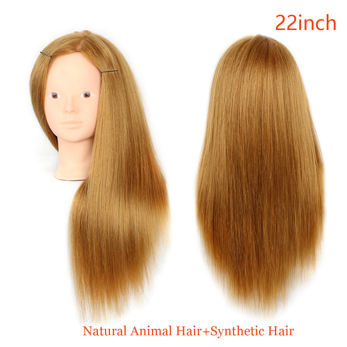 22/26Inch Pro training Hair Styling Mannequin Head Hair Long Hair Hairstyle Hairdressing Training Doll Female Mannequins With Wig