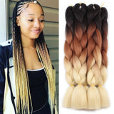 ombre three tone Synthetic Jumbo Crochet Braids Rainbow Kanekalon Colorful Braiding Hair Extensions