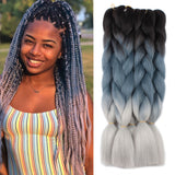 ombre three tone Synthetic Jumbo Crochet Braids Rainbow Kanekalon Colorful Braiding Hair Extensions