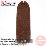 Xtrend 30Roots/Pack 22' Ombre Senegalese Twist Hair Synthetic Color Hair Crochet Braiding Hair Extensions Rainbow Hair