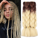 Xtrend ombre 24inch Synthetic Crochet Jumbo Braids Rainbow Kanekalon Colorful Hair Braiding Hair Extensions