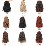 12 Inch Nu Soft Locs Crochet Hair Ombre Pre-Looped Short Crochet Braiding Hair Goddess Faux Locs Synthetic Crochet Hair