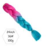 Xtrend ombré two tone hair Synthetic Rainbow Hair Jumbo Braids Crochet Hair 24inch Ombre Kanekalon Colorful Hair Braiding Hair Extensions