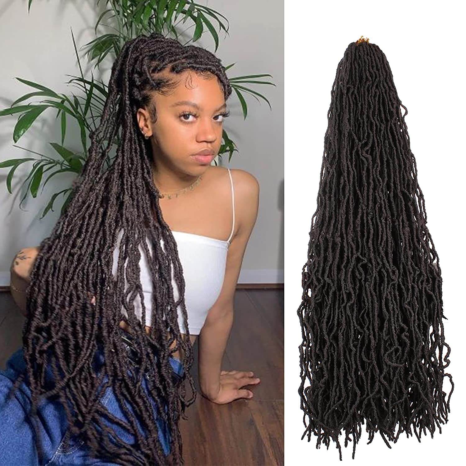 Xtrend 36 Inch Nu Faux Locs Crochet Hair Pre-looped Goddess Locs Croch –  Xtrend Hair