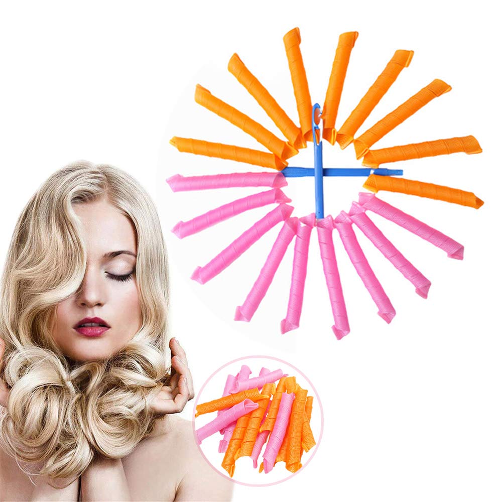 Hair Rollers Super Long Spiral Styling Magic Hair Curlers Kit Water Ripple Hair Curler - 40pcs&55cm