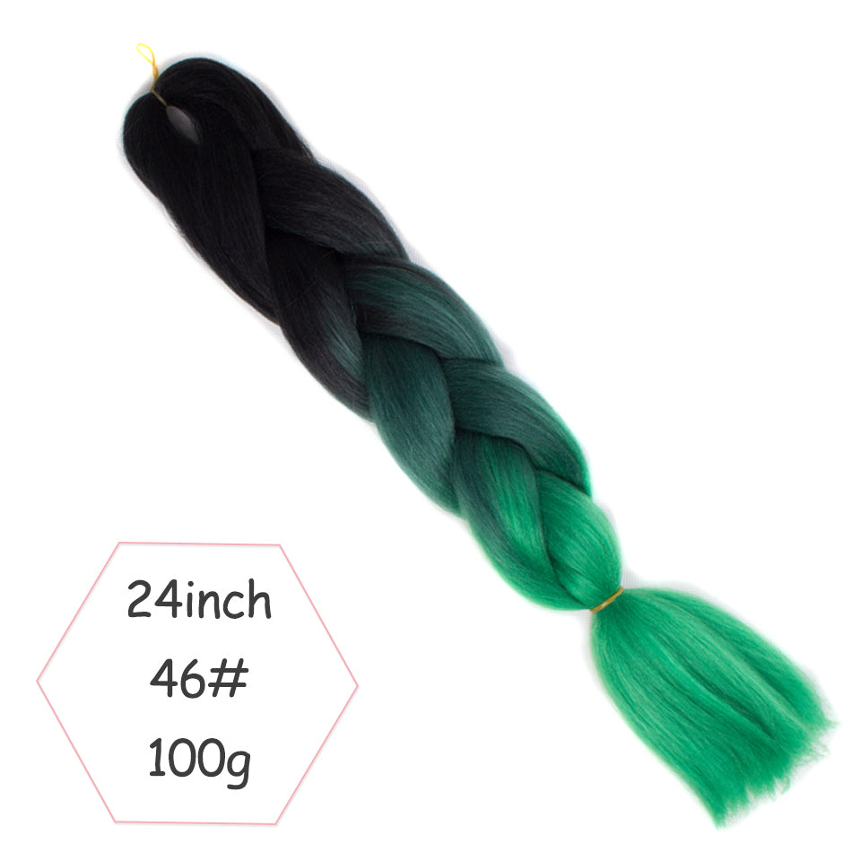 Xtrend ombre 24inch Synthetic Crochet Jumbo Braids Rainbow Kanekalon Colorful Hair Braiding Hair Extensions