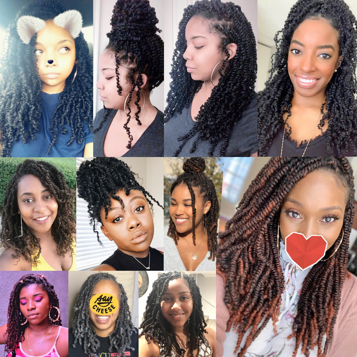 8 inch Spring Twist Hair 15 Strands/Pack Ombre Spring Twist Crochet Hair Curly Twist for Women