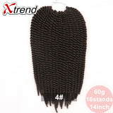 Xtrend 14'' 16stands Synthetic Havana Twist Crochet Braid Hair Ombre Braiding Hair Extension Jumbo Styles