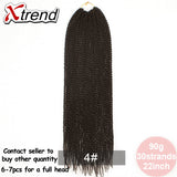 Xtrend 30Roots/Pack 22' Ombre Senegalese Twist Hair Synthetic Color Hair Crochet Braiding Hair Extensions Rainbow Hair