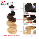 3PCS/Lot Ombre Malaysian virgin Hair Body Wave Human Hair Bundles Three Tone 1B/4/27 Hair Extension