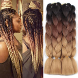 ombre three tone Synthetic Jumbo Crochet Braids Rainbow Kanekalon Colorful Braiding Hair Extensions