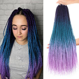 Xtrend 24inch 30strands Senegalese Twist Ombre Kanekalon Braiding Hair  Blonde Blue Synthetic Crochet Braids Hair Extensions