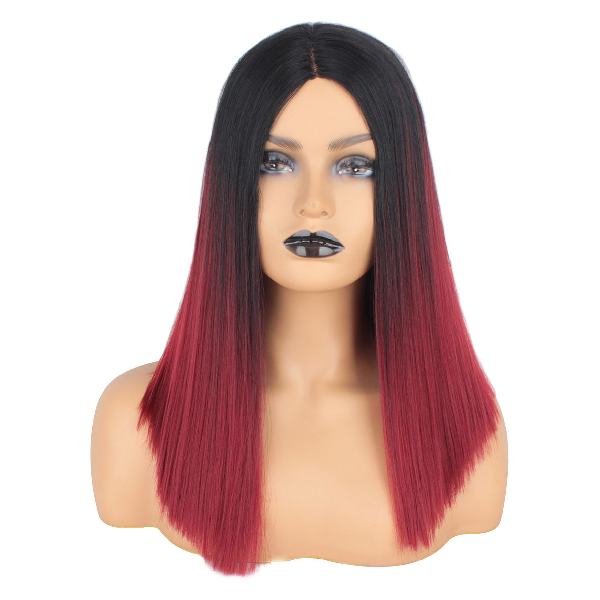 Xtrend 14inch Bob Synthetic Lace Front Hair Wigs Black Red Ombre Lace Wig Middle Part
