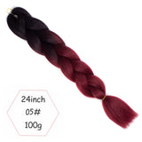 Xtrend ombré two tone hair Synthetic Rainbow Hair Jumbo Braids Crochet Hair 24inch Ombre Kanekalon Colorful Hair Braiding Hair Extensions