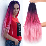 Xtrend 24inch 30strands Senegalese Twist Ombre Kanekalon Braiding Hair  Blonde Blue Synthetic Crochet Braids Hair Extensions