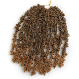 Xtrend Butterfly Locs Crochet Hair 12 inch Short Pre looped Natural Messy Distressed Locs Crochet Braids