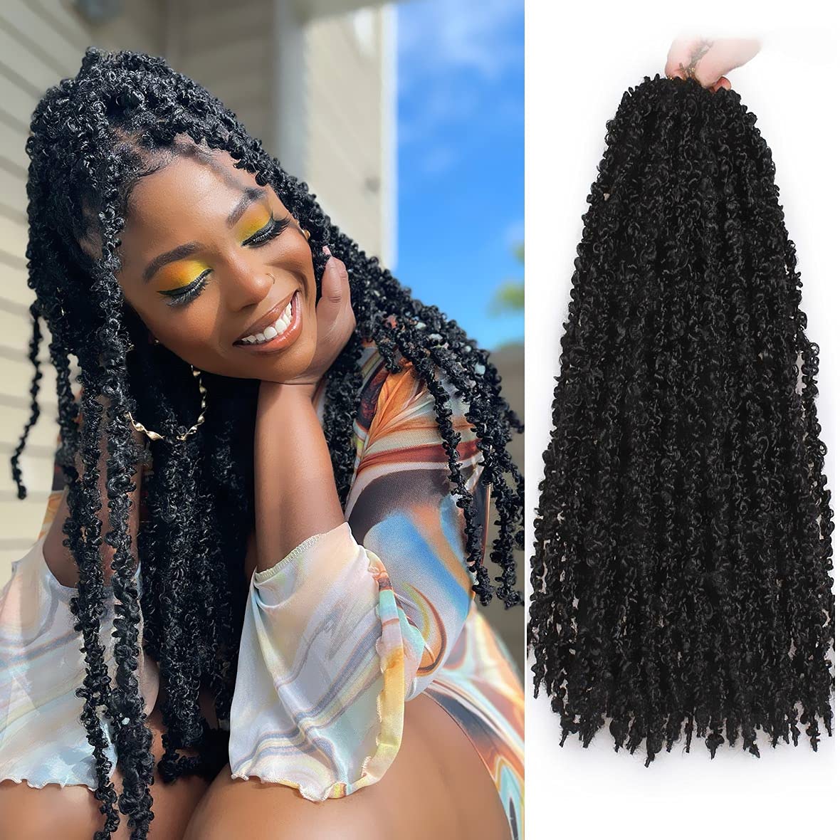 Xtrend Butterfly Locs 20 Inch Distressed Faux Locs Pre-looped Synthetic Crochet Braids Extended Soft Locs Extensions