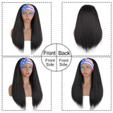 Xtrend Headband Wig 20 inches Long Yaki Straight Wigs Synthetic Hair Daily Party Use