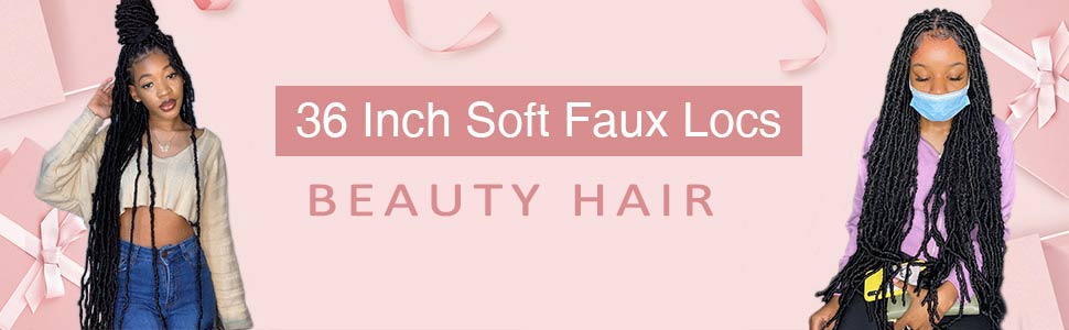 Xtrend 36 Inch Nu Faux Locs Crochet Hair Pre-looped Goddess Locs Crochet Dreadlock Curly Extended Soft Locs Braiding Hair