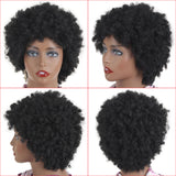 Synthetic Ombre Kinky Curly Wigs For Women Natural Black Brown Short Afro Fake Hair Heat Resistant Female Wig