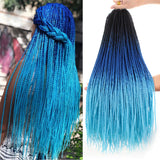 Xtrend 24inch 30strands Senegalese Twist Ombre Kanekalon Braiding Hair  Blonde Blue Synthetic Crochet Braids Hair Extensions