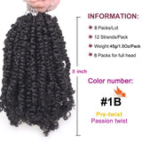 Xtrend Pre-Twisted Passion Twist Hair Ombre Crochet Braid Hair Bohemian Curl Passion Twist Synthetic Braiding Hair Extensions