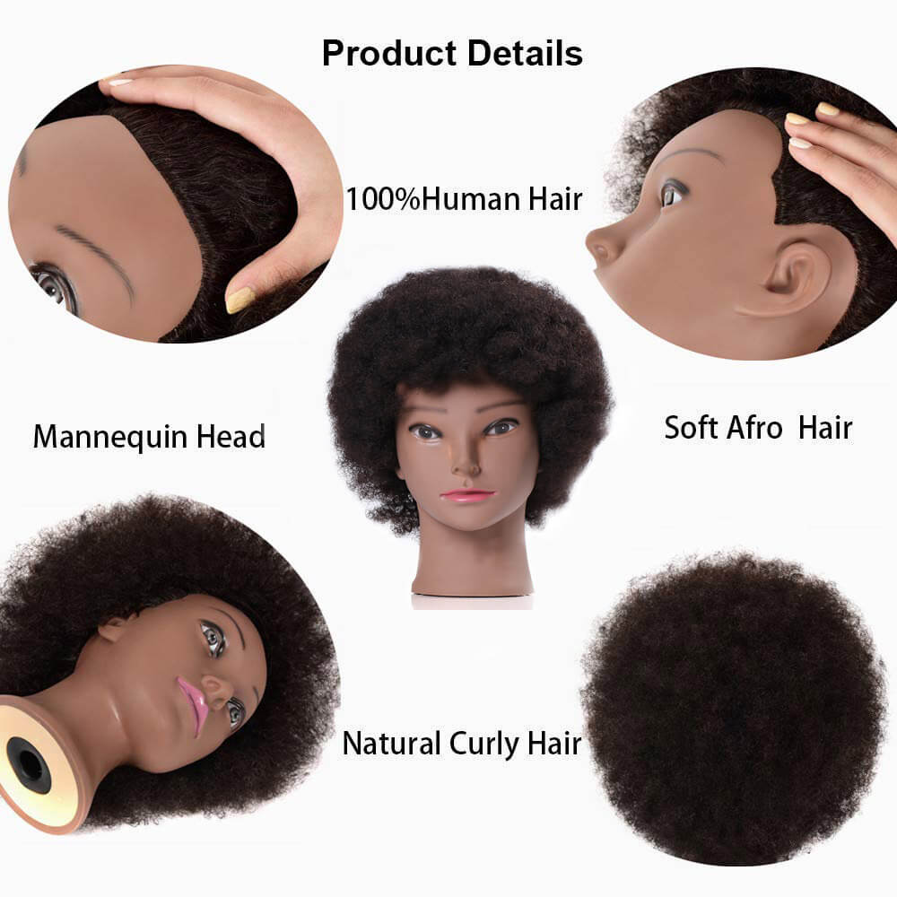 30% Real Human Hair Mannequin Head Manikin Manikin Cosmetology