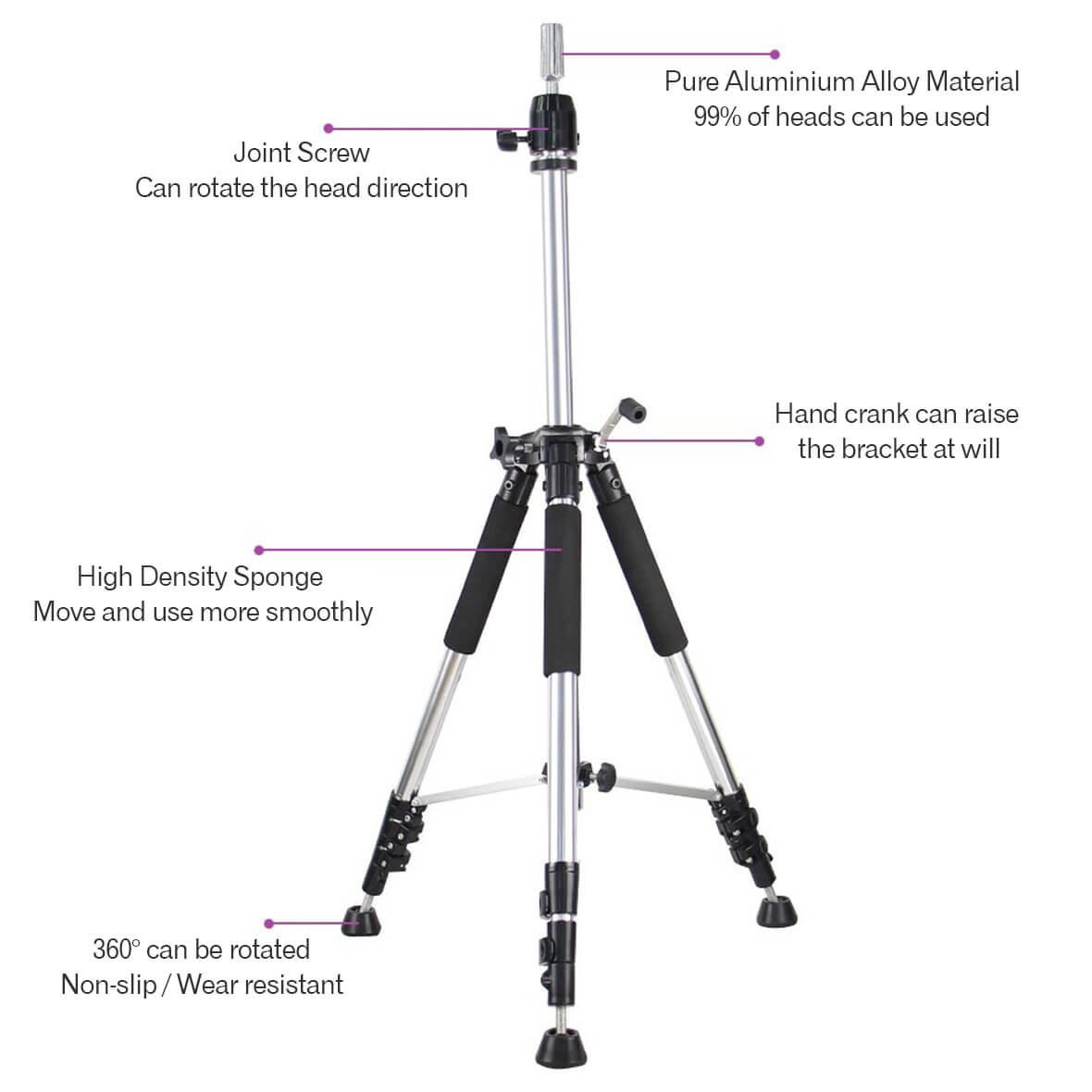 Wig Stand Tripod Adjustable Tripod Stand Tripod For Mannequin Head