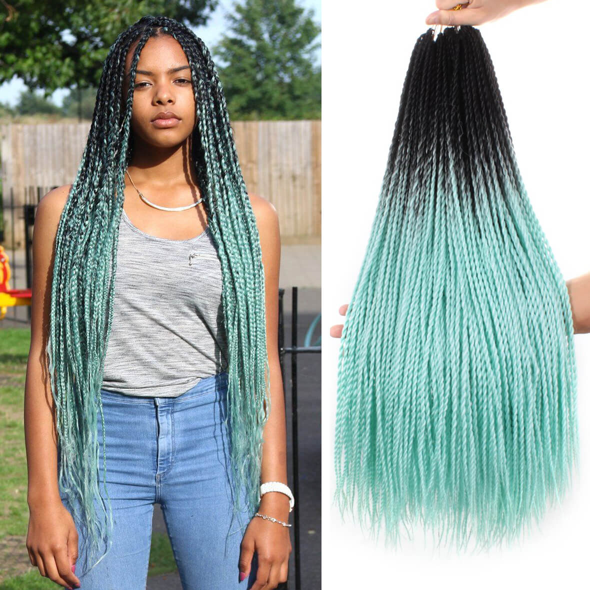 Synthetic Ombre Braiding Hair Senegalese Twist Hair Crochet Braids Micro  Twist