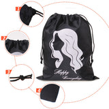 Xtrend 8 Pieces Wig Bags Satin Packaging Pouches Carrying Storage Bags with Drawstring for Wigs, Bundles,Hair Extensions,Tools, Business Gift Bags