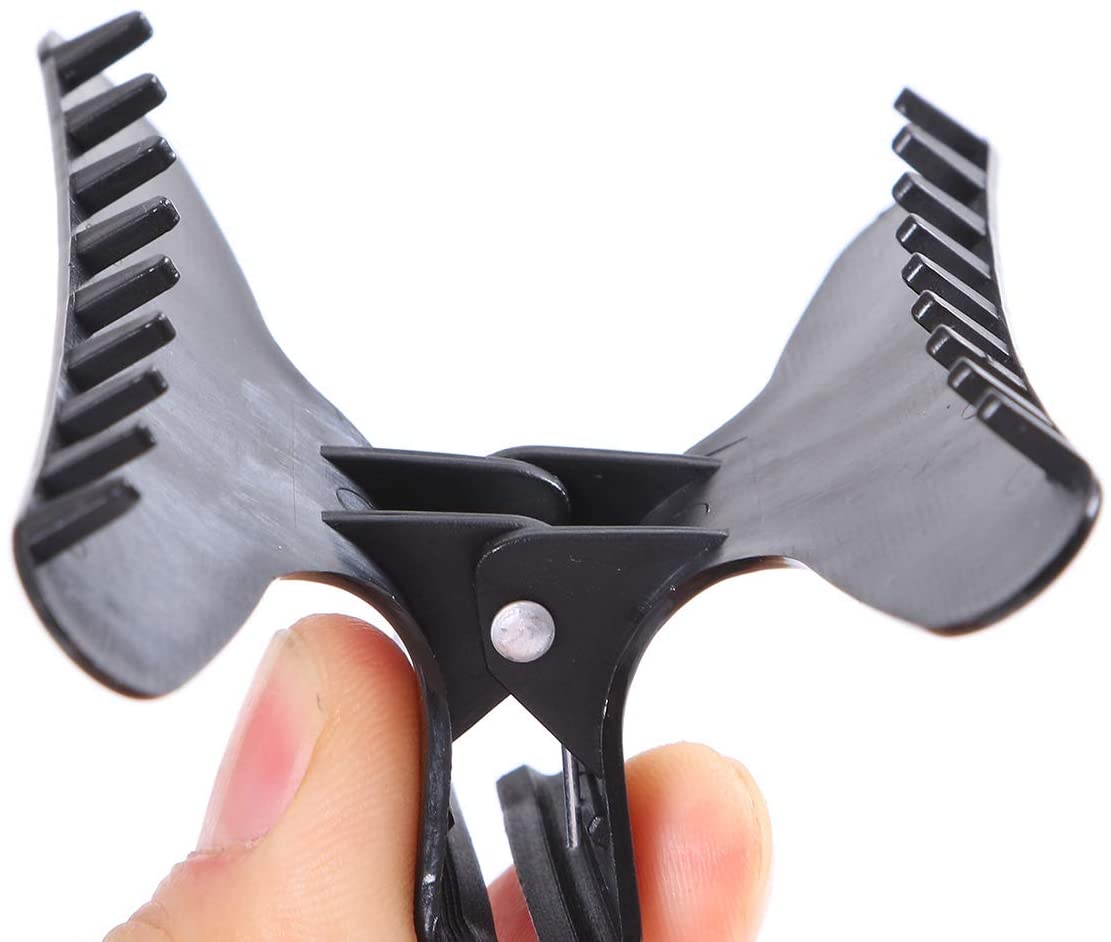 12 Pcs Butterfly Clamps Holding Hair Hold Clip Hair Hairdressing Tool Section Claw Clamps Butterfly Clips for Makeup,Sports(Black)