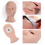 Xtrend Training Mannequin Head Practice False Eyelash Extension Silicone Mannequin Head 4pcs Movable Eyelid Practice Eyelashes
