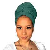 Xtrend Stretch Head Wrap Scarf Stretch Turban Long Hair Scarf Wrap Solid Color Soft Head Band Tie